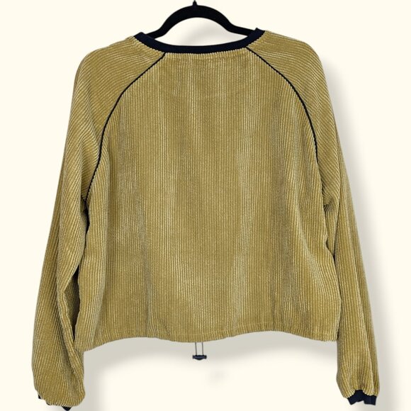 Noisy May Cropped Yellow Long Sleeve Corduroy Top - Picture 5 of 7